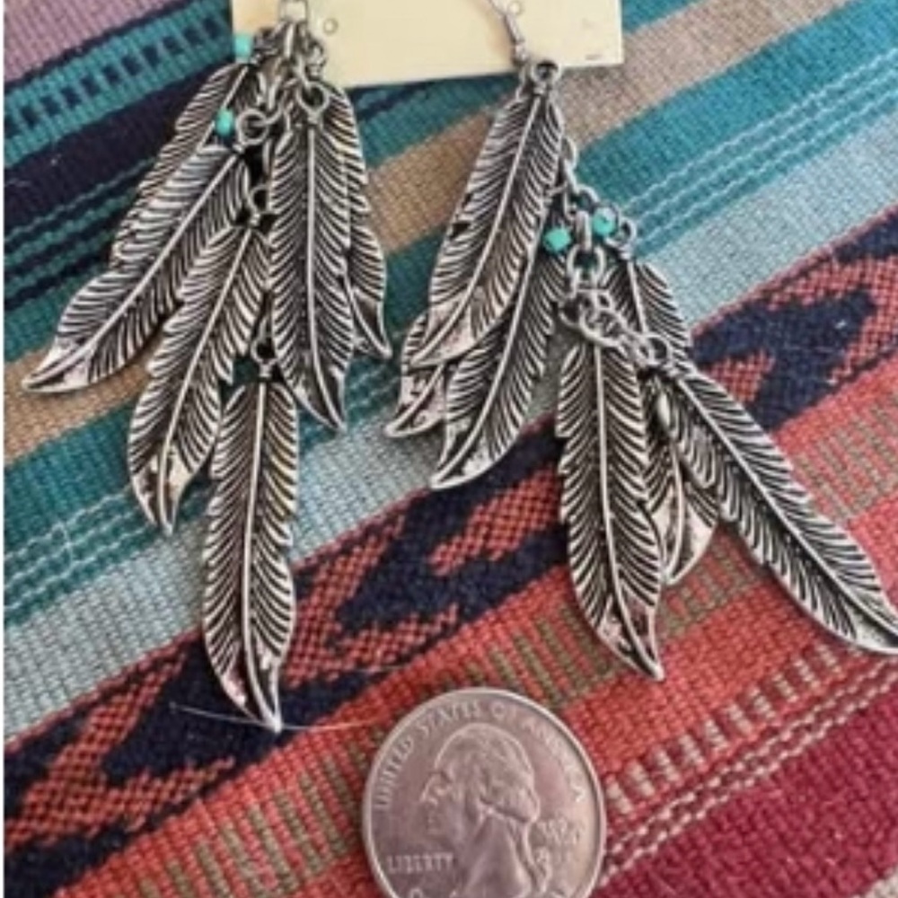 Silver Feather Earrings